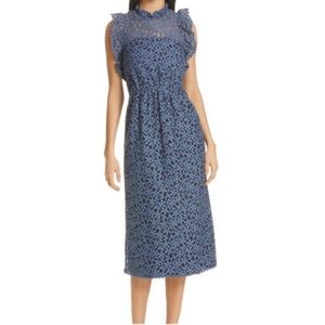 Kate Spade Floral Flora blue A Line Dress size 8